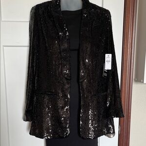 Express Black Sequin Blazer